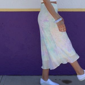 Tie dye midi skirt